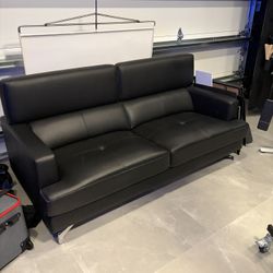 City Furniture Black Leather Sofa