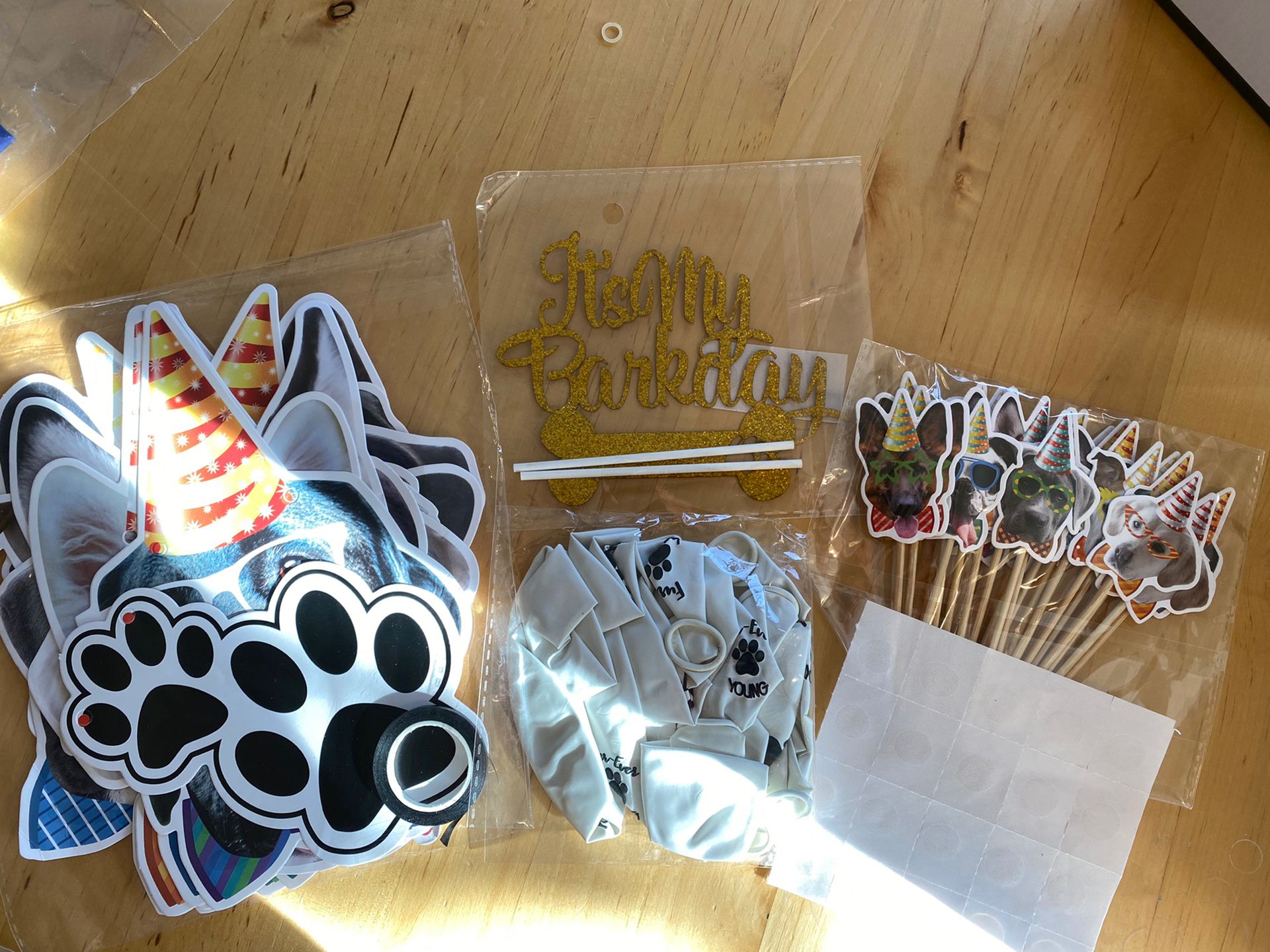 Its My Barkday Party Supplies - Dog Banner & Cupcake Toppers, Cake Topper & Fur-Ever Young Balloons