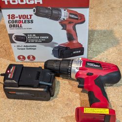 Hyper Tough 18-Volt Cordless Drill W/ Battery 