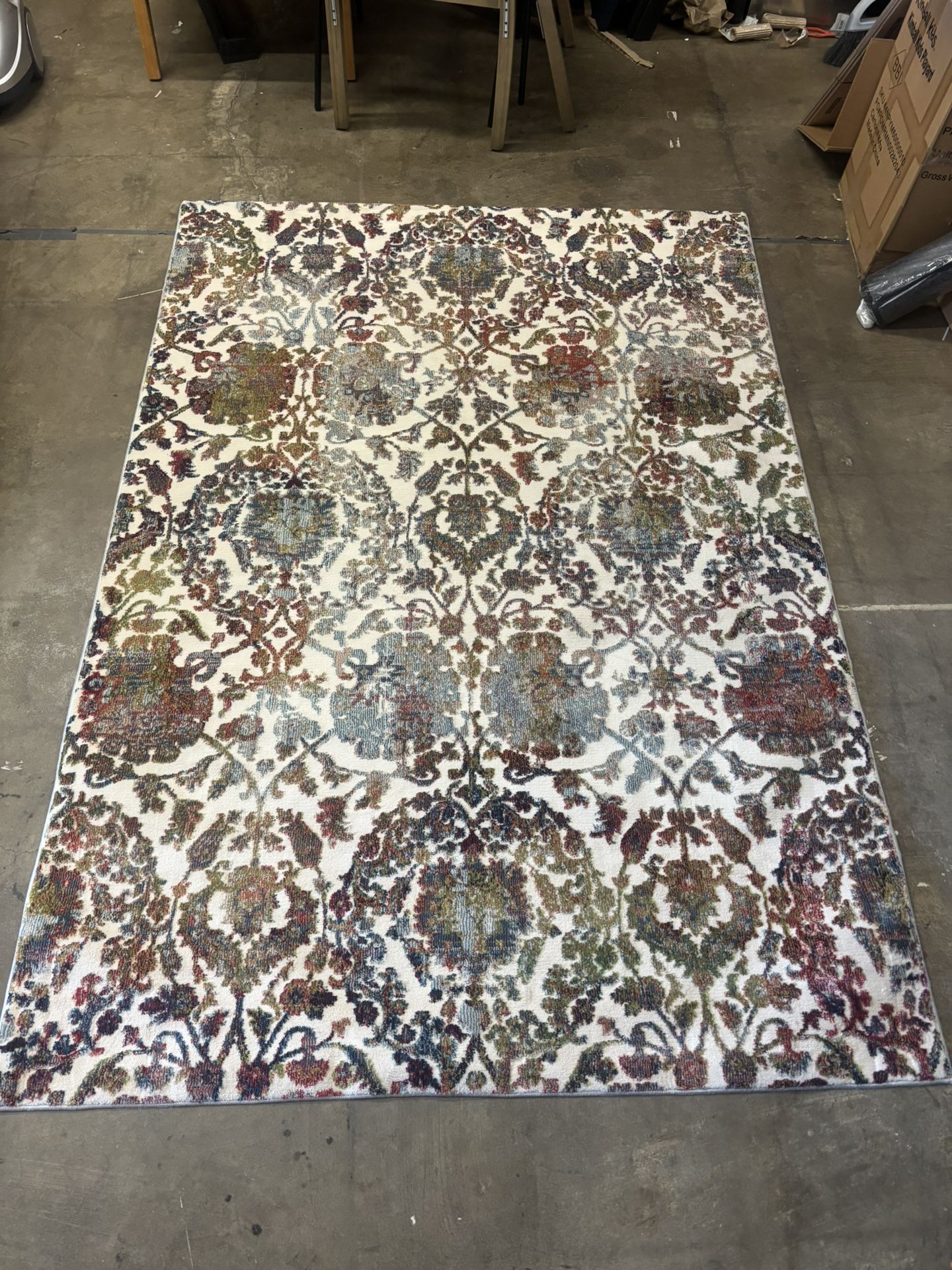 New 5’3” x 7’6” Multicolor Contemporary Medallion Area Rug