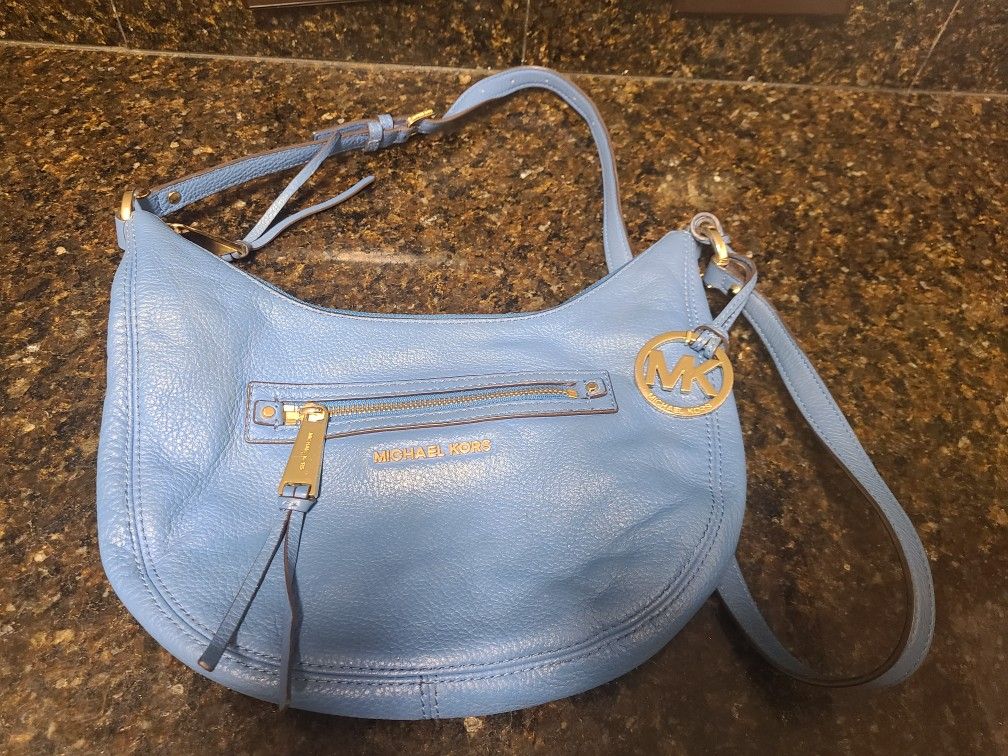 Michael Kors Blue Leather Crossbody Handbag