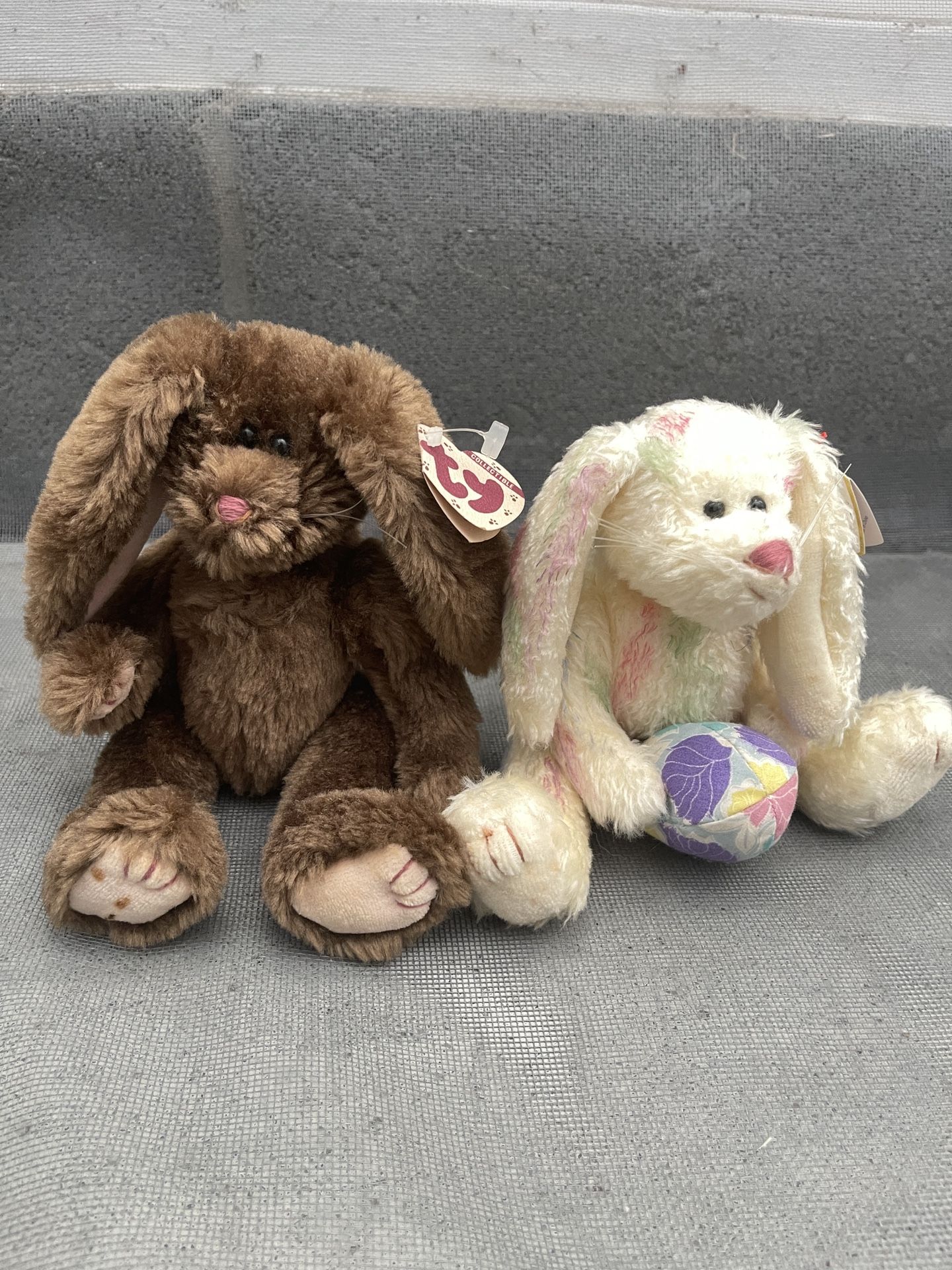 Lot of 2 Ty Collectible Bunnies, Attic Treasures Collection, Rose& Georgia
