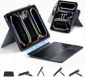 iPad Pro 11 (M5/M4 2025) Case with Keyboard,Rotatable & Magnetic Detachable Keyboard Case