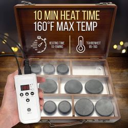 SereneLife Heating Box, Hot Stone Massage Kit with Warmer