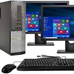 Dell 2 Monitor Desktop Ready For Home Business
