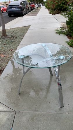 Small glass round table