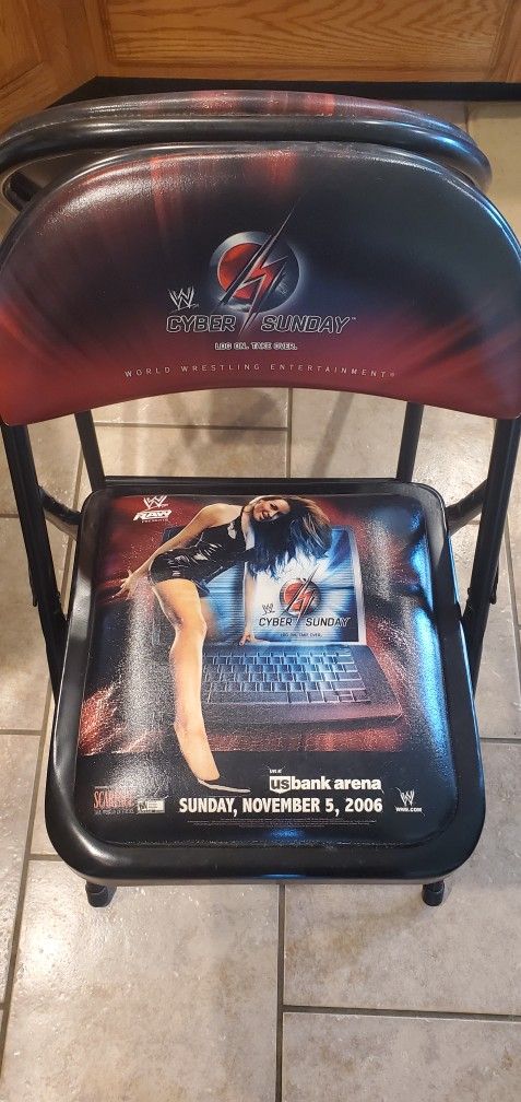 WWE Cyber Sunday 2006 Ringside Folding Chairs – Set of 2 – Rare Collectible!