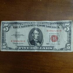 Red 1963 $5 Dollar Note