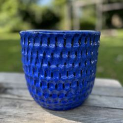 Blue Ceramic Flower Pot