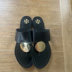 Tory Burch Miller Black Leather Sandals – Women’s Size 8