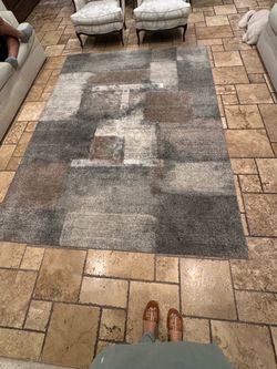 Abstract Gray and Brown Area Rug