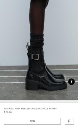 Zara Women's Buckled High Heeled Chelsea Ankle Boots