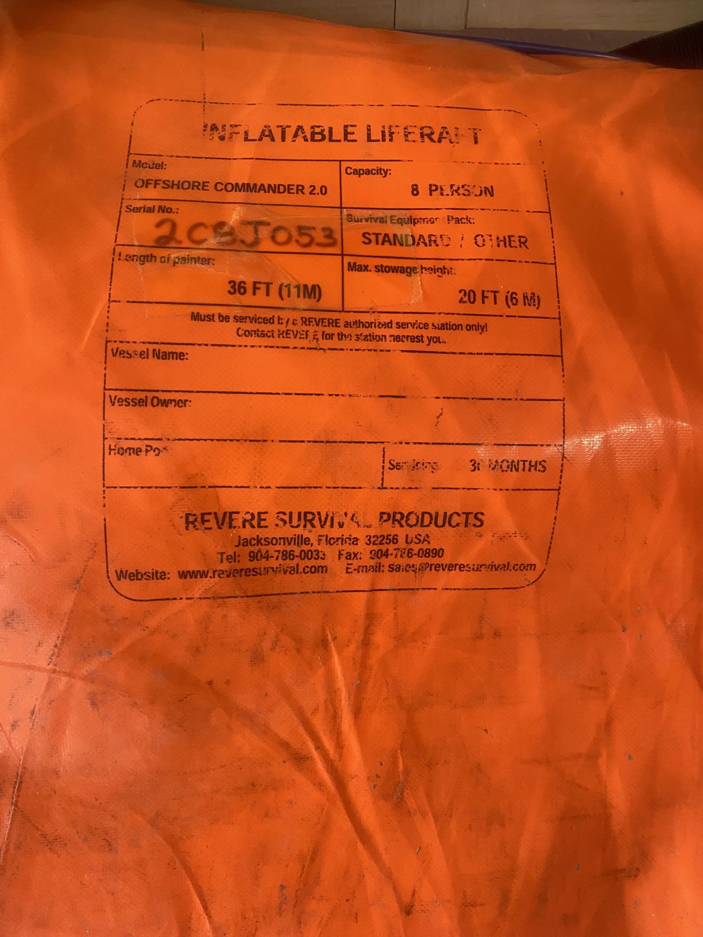 Revere 8 Man Offshore Life Raft