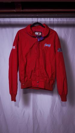 Vintage Budweiser Jacket Men’s LG Crown Red King Of Beers Bud light 