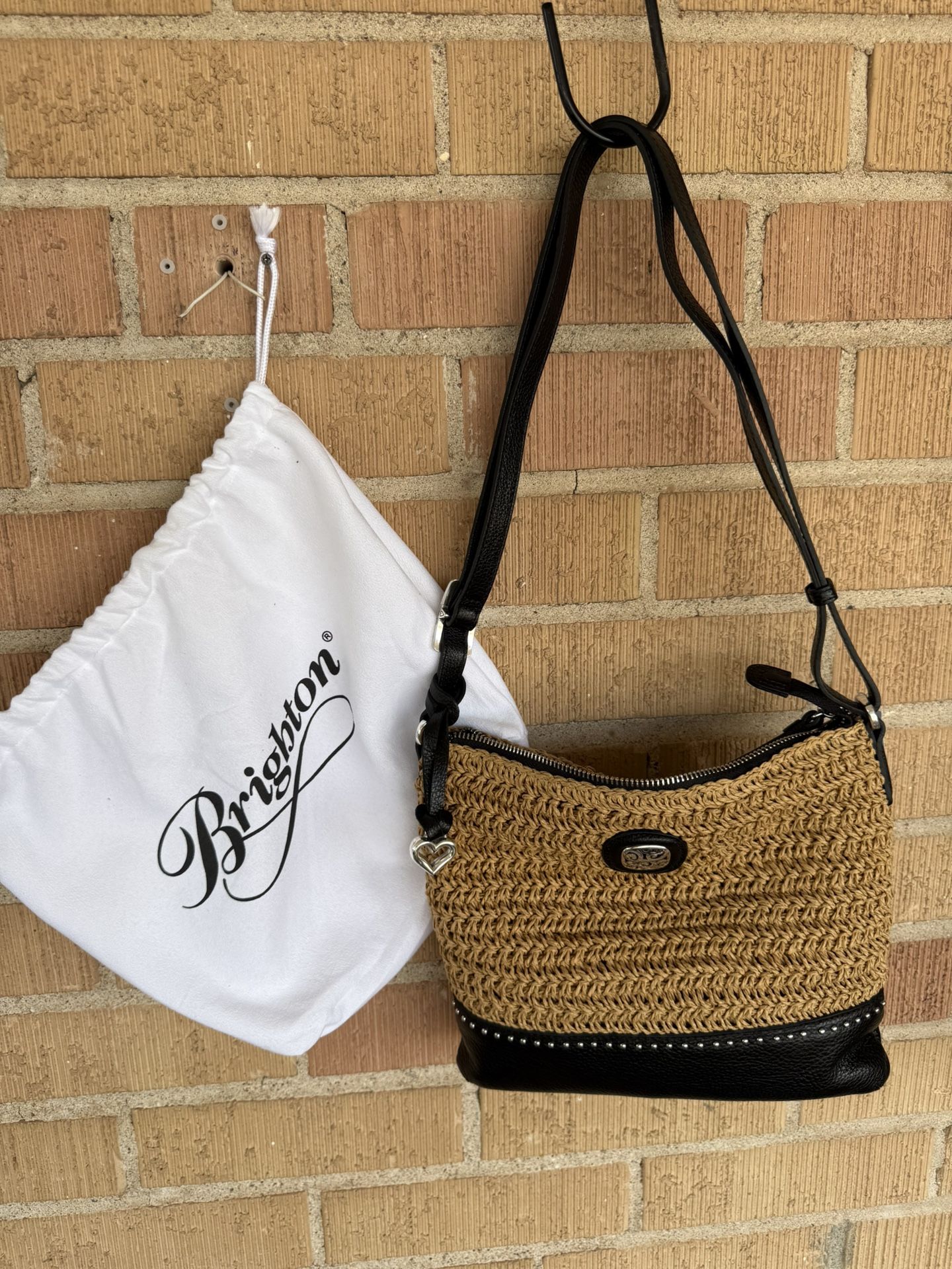 Brighton Miller Crochet Woven Crossbody Bag