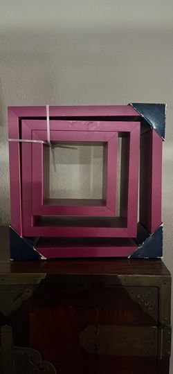 3 pack wall cubes pink finish