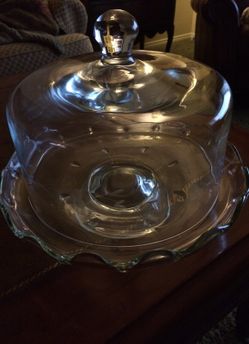 Princess House Crystal cut cake holder