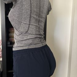 ORIGINAL‼️Lululemon Gray Short Sleeve Top and Navy Shorts