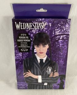 Wednesday Addams, family wig, adult adjustable Halloween costume