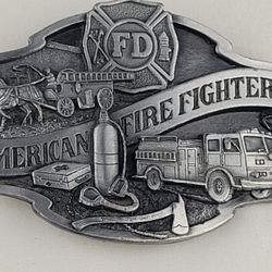 American Fire Fighters Belt Buckle Siskiyou Vintage 1988 G-80 Made in USA