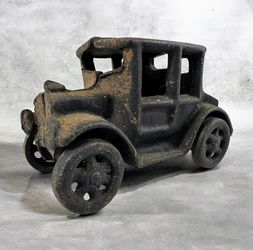 Antique Cast Iron Touring Car Toy 5” Early Automobile c1910s-1920s - Collectible