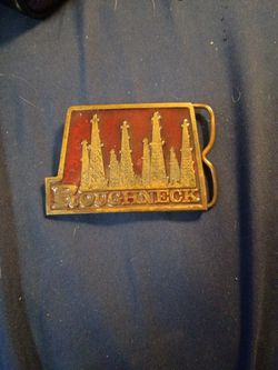 Oilfield Belt Buckle Reads Roughneck