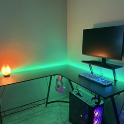 Gaming Pc, Monitor, Keyboard, And Lshape Desk, Gaming Chair