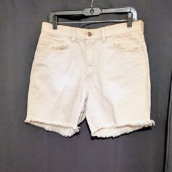 Shorts Levis Woman's Denim Shorts 32" Waist No Size Tag Fringed Bottom 
