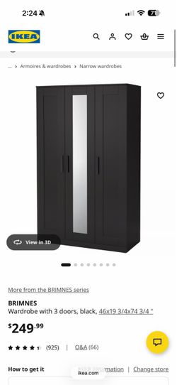Brimnes wardrobe in black