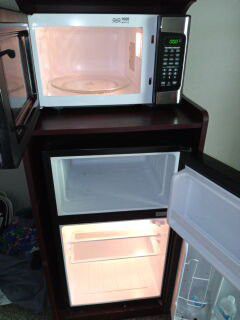 Mini fridge and microwave with stand