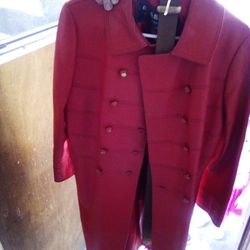 Long Red Leather Jacket 
