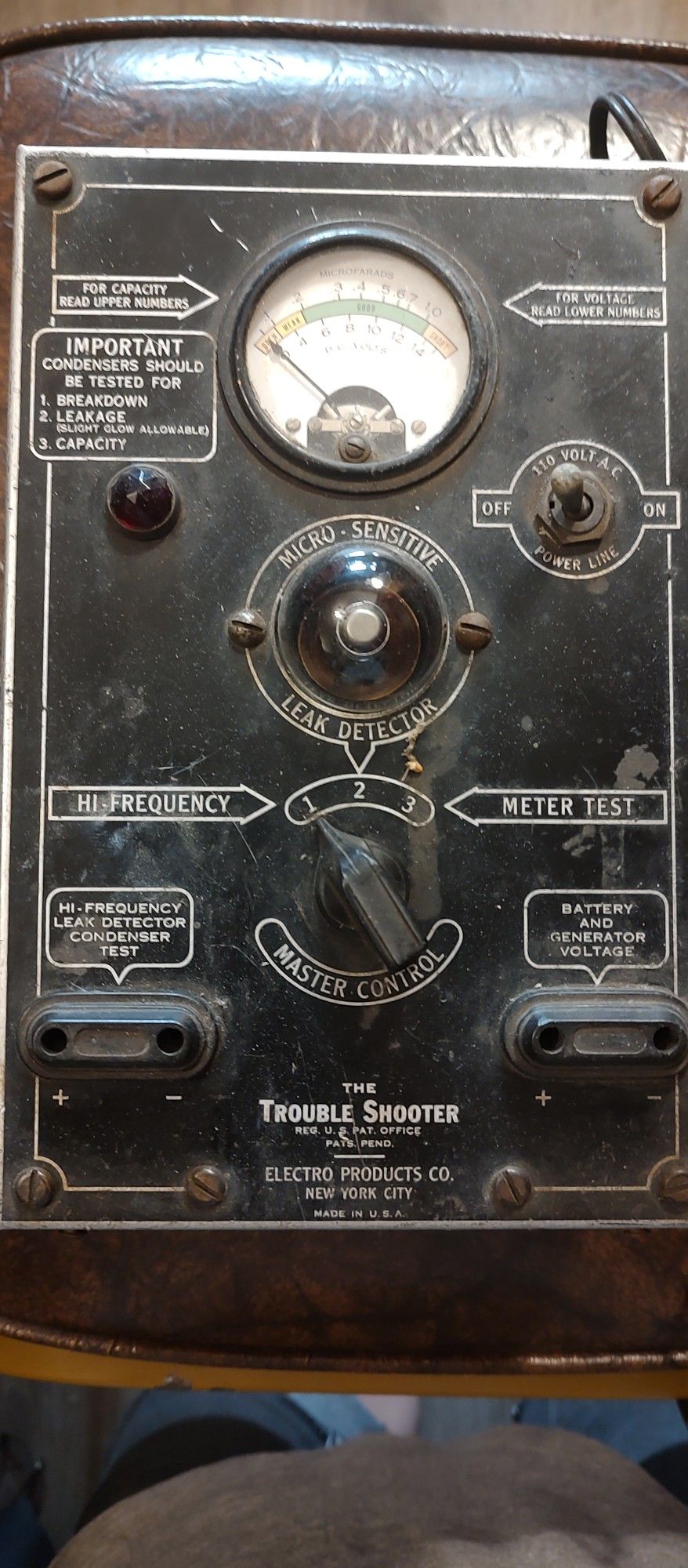 Automotive distributor tester the trouble shooter.