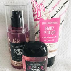 Limited Edition! BATH & BODY WORKS✨Netflix🗼Emily in Paris💕👠🥂CHAMPAGNE in Paris🥂👠💕3-pc Mini Gift Set
