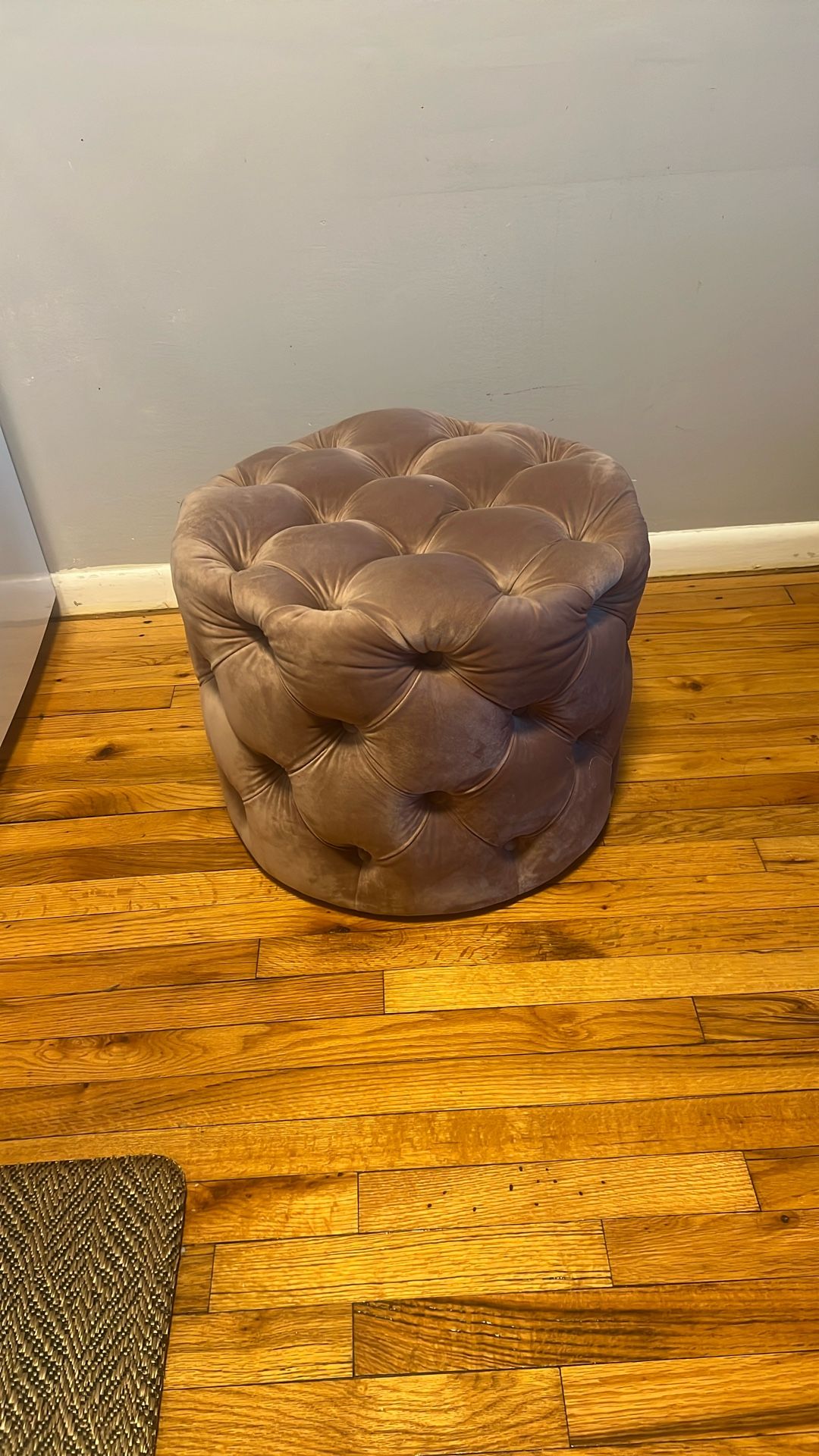 Upholstered Velvet Blush Ottoman