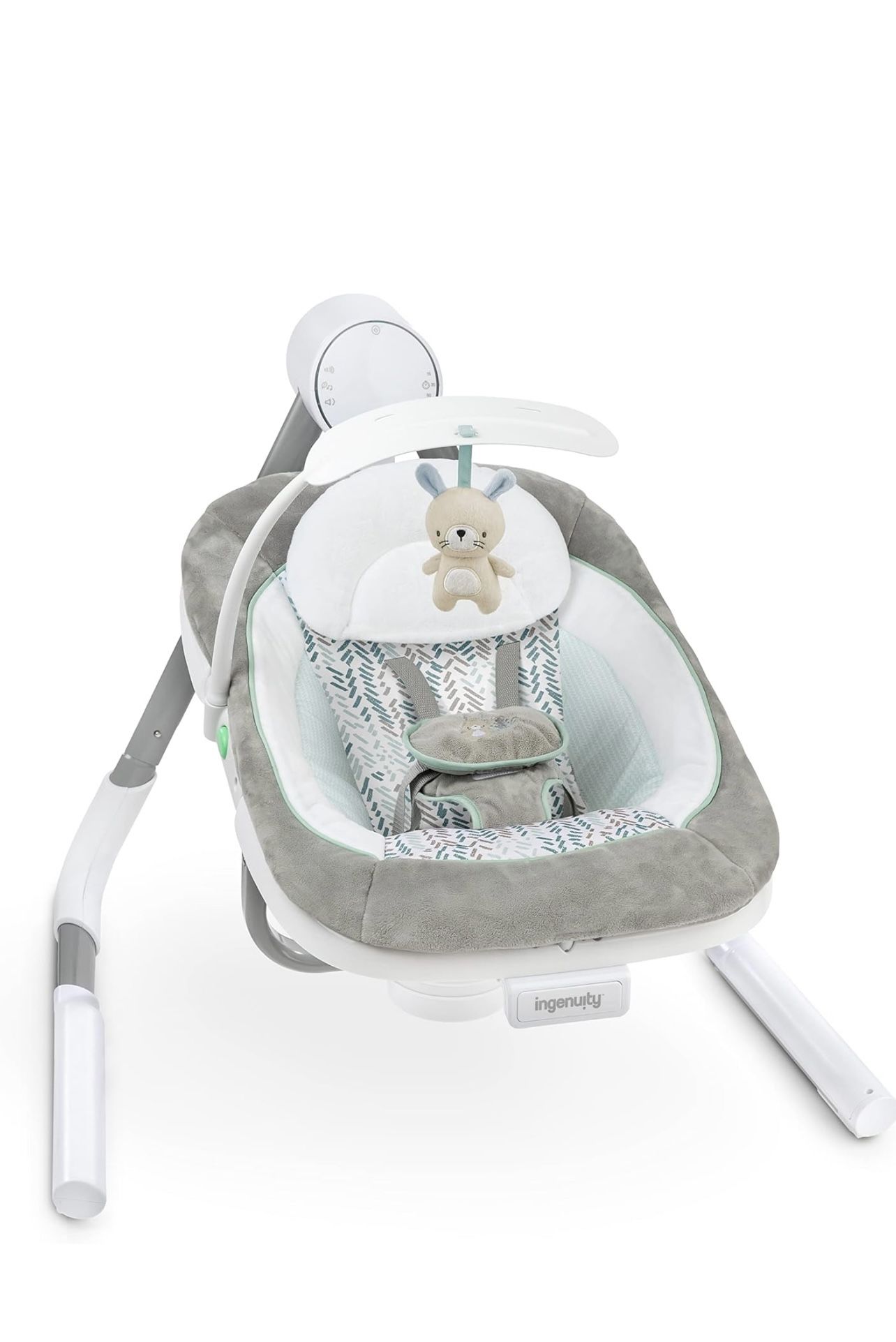 Ingenuity Anyway Sway 5-Speed Multi-Direction Portable Foldable Baby Swing & Infant Seat with Vibrations, Nature Sounds,
