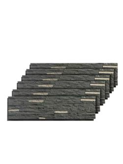 LOVMOR 6 Pack Faux Stone Wall Covering Panels for Interior and Exterior Decor PU Stone Veneer Siding Panels for DIY Home Improvement Projects Tarzan G