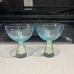 Blue Champagne Coupes 