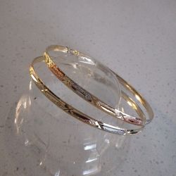 Gold plated tricolor hoop earring