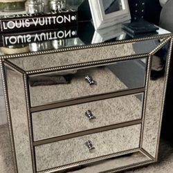 Mirrored Designer Dresser and Nightstand