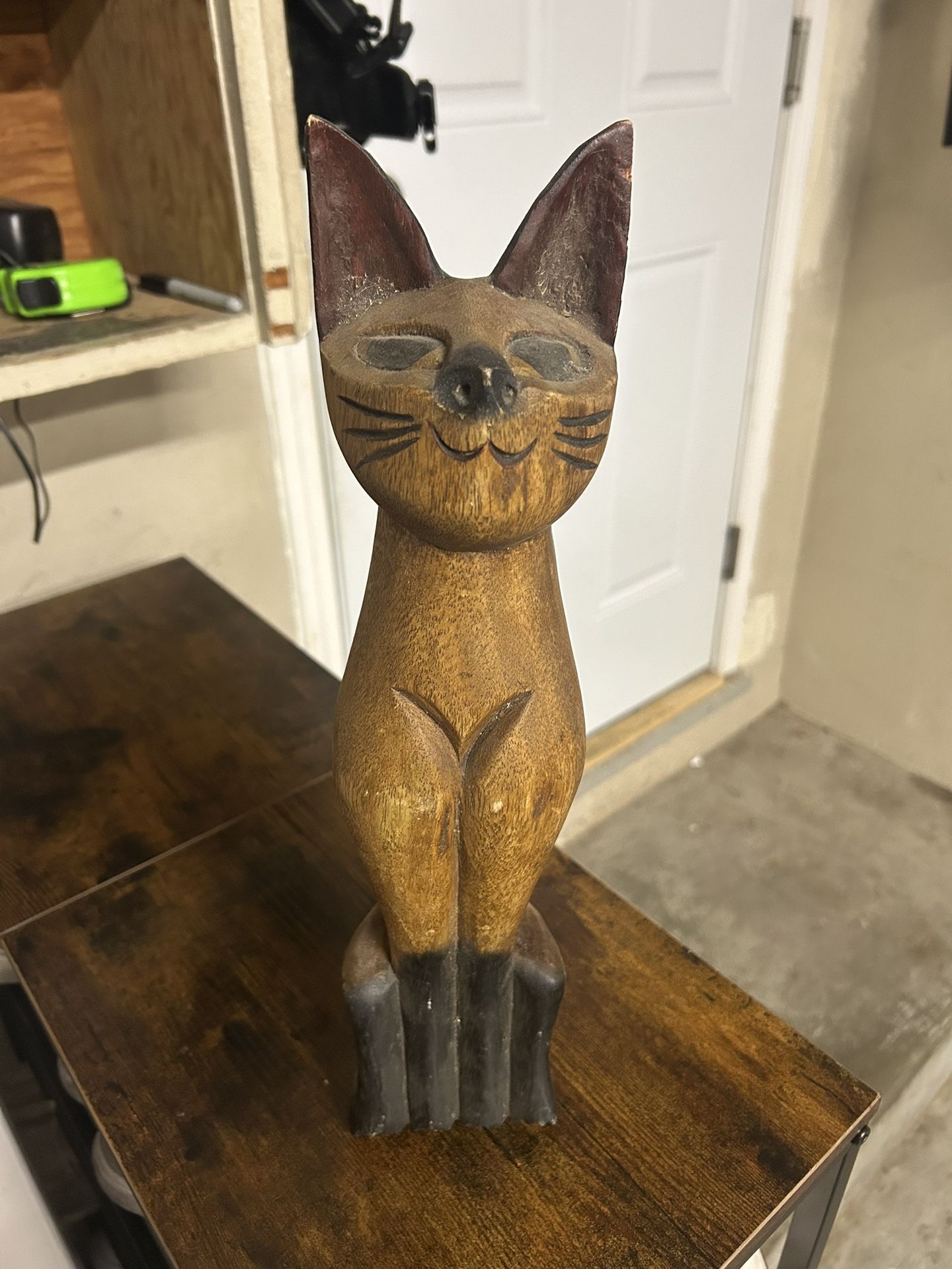 Wooden Cat Decor From Jamaica