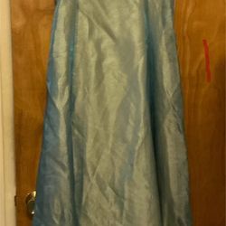 Retro Bluegreen Aline Prom Or Evening Dress Large