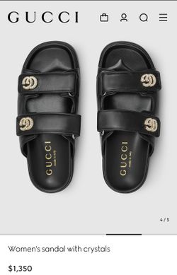 LEATHER SANDALS WITH RHINESTONES