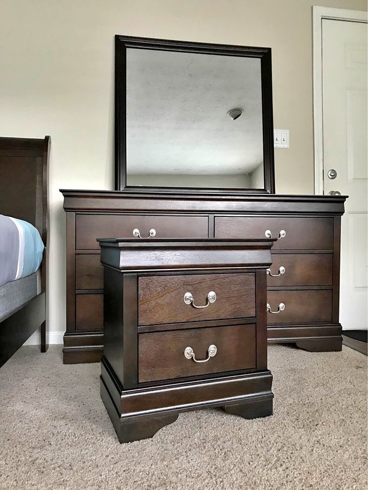 Dresser Mirror, Nightstand, Chest Of Drawers