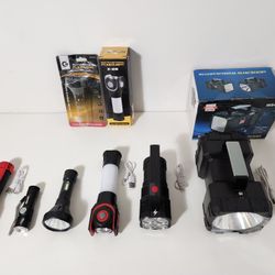 6pcs Flashlight Portable Lamp With Built-in Battery USB Rechargeable LED Flashlights

