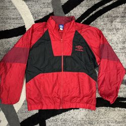 90s Vintage Umbro Training Soccer Nylon Jacket  Size L Red