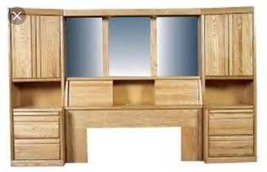 Queen headboard storage unit