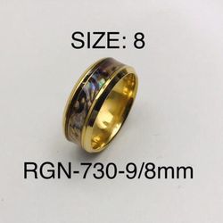 Stainless Steel Ring Band For Men & Women: RGN-730-9/Ring Size-8