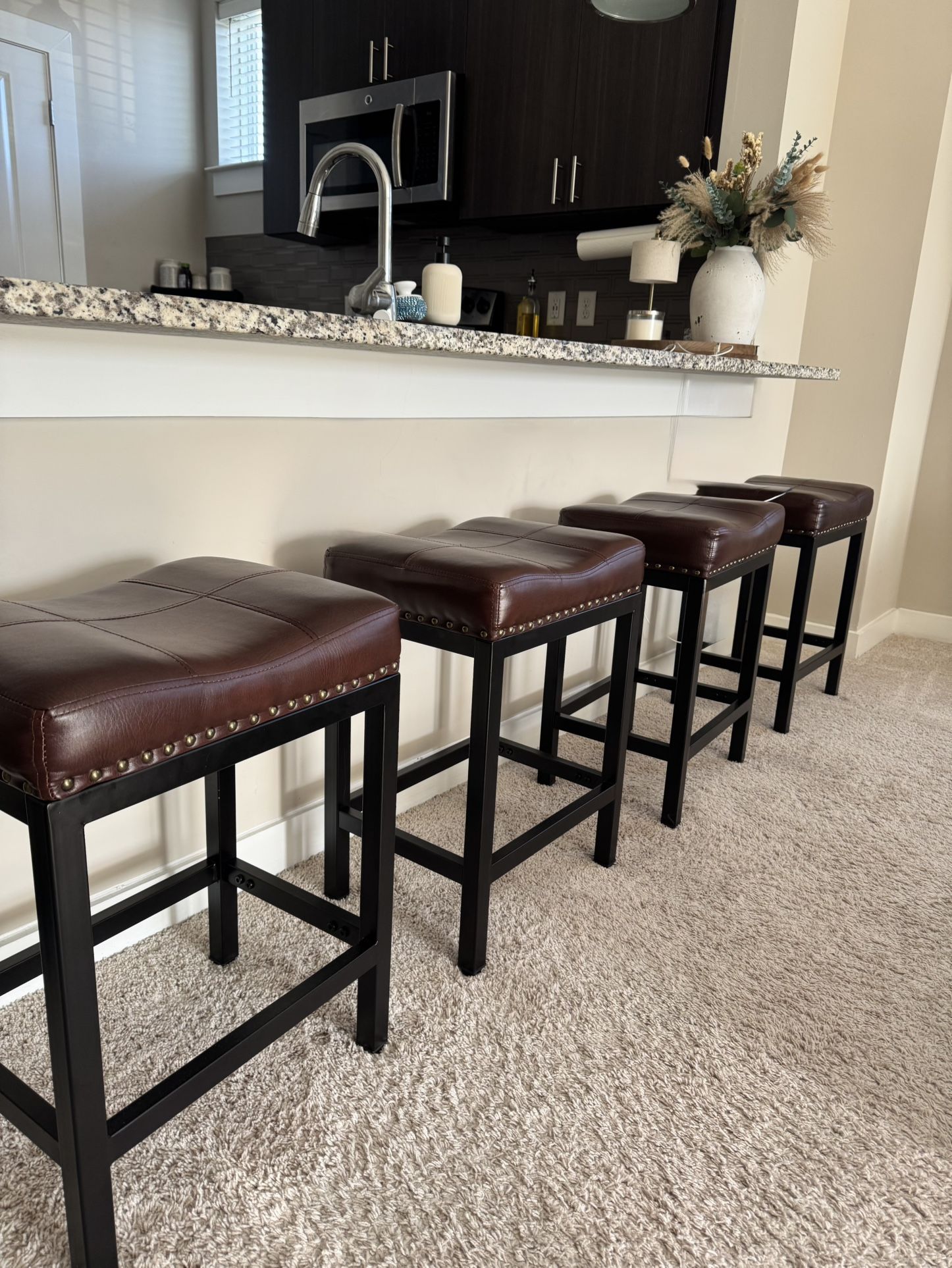 Brown Bar Stools - Set Of 4