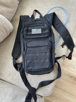 tactical-style hydration backpack