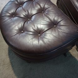 Leather Chair/Ottoman 